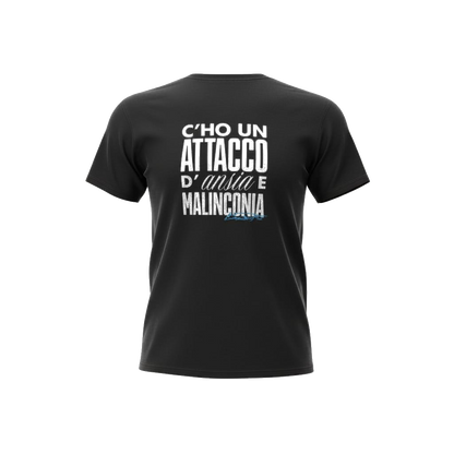 T-SHIRT C'HO UN ATTACCO D'ANSIA E MALINCONIA - nera, unisex